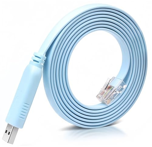 Yiqicomle USB Console Cable, USB to RJ45 Cable for Cisco Console Routers Switches RS232 Console Cable for Windows, Mac, Linux (6Ft/1.8m)