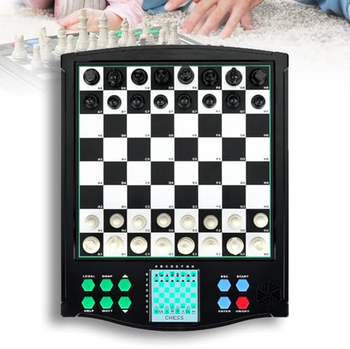 XCSCUK Juego de Ajedrez Electrónico, Set de Ajedrez Electrónico de Toque Inteligente, Función de Almacenamiento Automático de Juego, para Regalo para Adultos