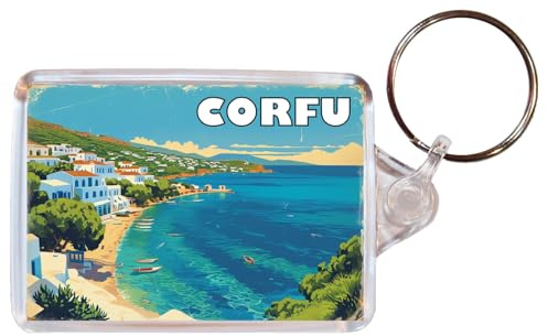 Baked Bean Store Corfu - Greece - Double Sided Keyring Artistic BBSKEY32