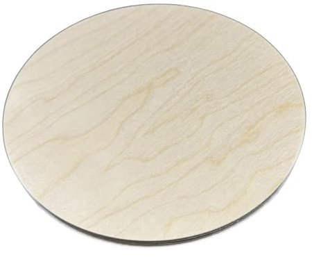 AtHaus® Disco in Compensato | Ø 600 mm | Spessore 6 mm | 1 Pezzo | Taglio Circolare Perfetto per Laser | Pannello in Legno Grezzo | Sagoma Intagliata