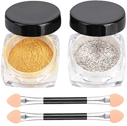 Paillettes Pour Ongles, Embouts Décoration Manucure Pigments de L'or Argent de la Poudre Scintillement Art DIY Clou Mirror Powder Nail Art