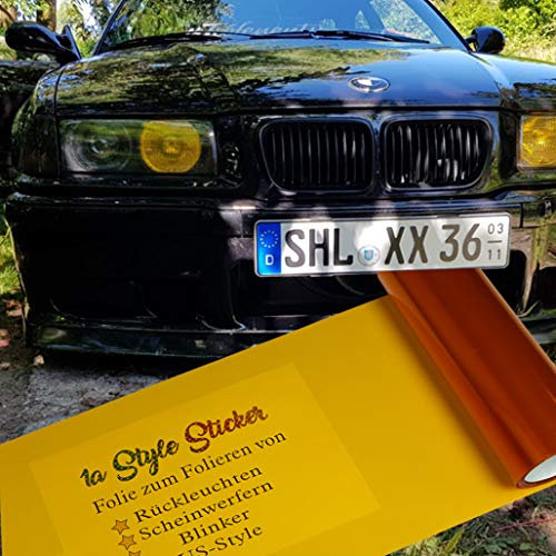 Scheinwerfer Folie Nebelscheinwerfer-Folierung ORANGE US-Style Car Angel Eyes E36 E46 Lichter Auto Tuning