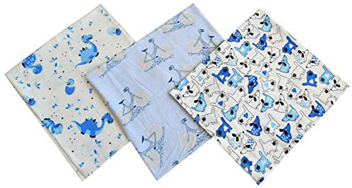 3er-Packung Spucktücher Stoffwindeln aus Baumwoll Flanell 70x80cm Jungen