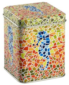 TEA SHOP - Lata Orígenes Caballito 250g - Con diseño exclusivo de inspiración modernista - Recipiente para guardar y conservar té o infusiones - Accesorios para té o infusiones