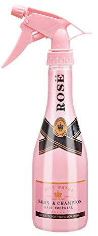 YOUNGFLY Mist Spray Bottle, 9.8oz Pink Rose Champagne Design Salon Water Mister, 280ml Empty Trigger Fine Mist for Barber Hairdresser Home Cleaning Hair