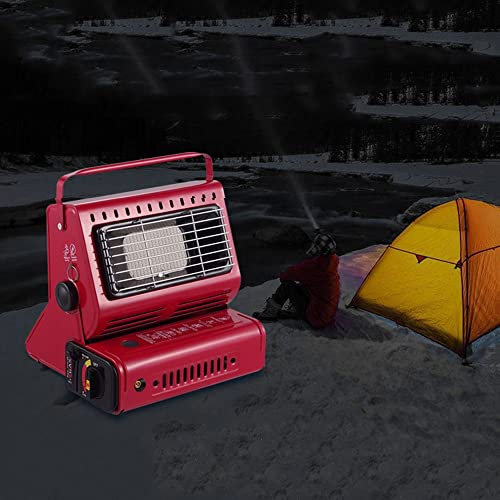 YKYR Calefactor para Exteriores, Calefactor Portátil, Calefactor De Gas De Cerámica, Calentador De Gas Camping Al Aire Libre Y Estufa 2 En 1 (Color : Red)