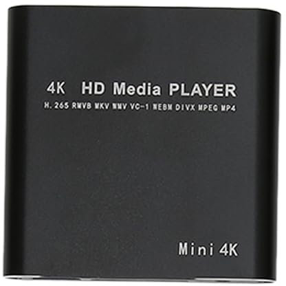 Reproductor de Video HD, Mini Reproductor Multimedia de Transmisión 4K, Compatible con PPT, PDF, Almacenamiento 4G Incorporado, para Tarjetas de Almacenamiento USB AV de Interfaz(Enchufe de la UE)