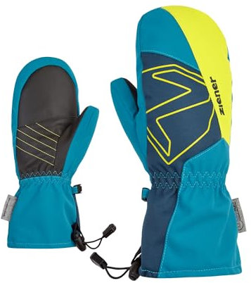Ziener Junior Lavalino As Aw Mitten Blau - wasserdichte stylische Kinder Skifäustlinge, Größe 5 - Farbe Teal Crystal