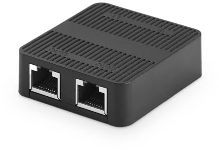 Binardat Splitter di rete da 1 a 2 Gigabit, switch Gigabit Ethernet a 3 porte, alimentatore di tipo C, plug and play di mini dimensioni
