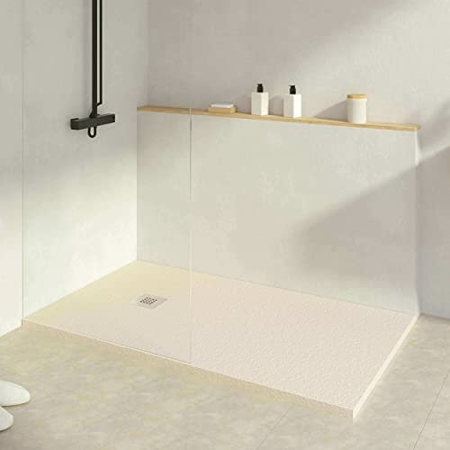 KOES - Plato de Ducha de Resina Modelo INDO – 70x100 – Crema RAL 1013
