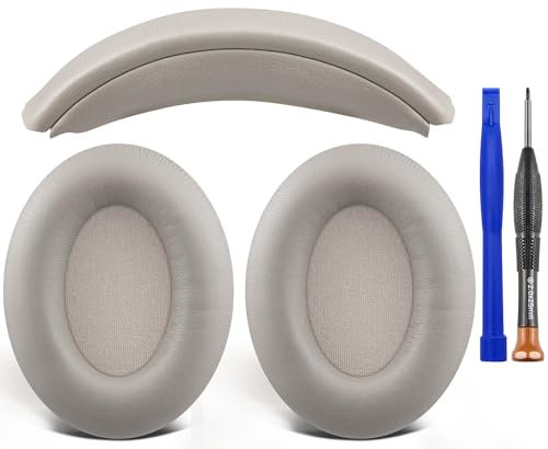 SOULWIT Mousse Coussin Coussinets + Bandeau Headband, Kit de Remplacement pour Sony WH-1000XM3 Les Circum-auraux Casques, pièce de Rechange pour Le Coussinet de Bandeau et Les Coussinets d’Oreille