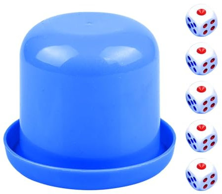 Generisch Bar-Würfelbecher-Set, Würfel-Shaker-Becher-Set - Würfel- und Tassenset,Familien-Würfelbecher-Set, Würfel-Shaker-Becher mit 5 Würfeln, Würfel-Shaker für Bar-, Familien-Würfelspiele