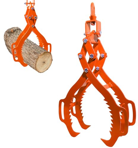Eagle Claws 28 4 Claw Log Lifting Tongs - Heavy Duty Log Grapple, 2260 lbs Capacity, Orange