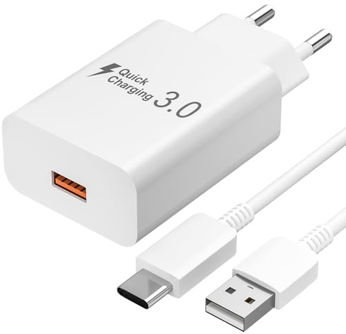Newding Chargeur 18W QC 3.0 Compatible Oppo Motorola, USB C Câble 1.5M