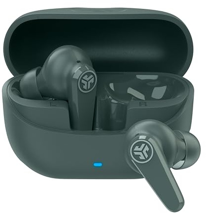 JLab Go Pods ANC Öronsnäckor - Trådlösa Bluetooth Brusreducerande, Salvia | Hybrid Active Noise Cancelling Bluetooth, 26+ H speltid, IP55, anpassningsbart ljud via app, Multipoint, tydliga samtal