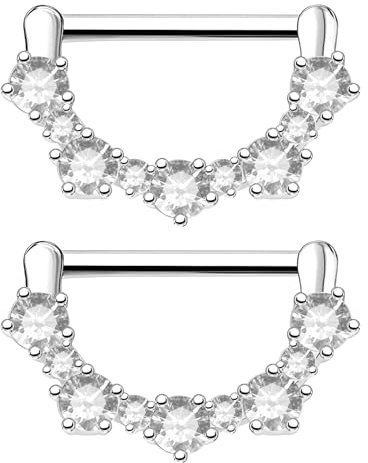 RUGBOL Bijoux de piercing pour tétons, barre de téton, bouton pour femme et fille (or)