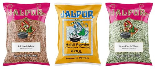 Jalpur Millers Spice Combo Pack - Dill Seeds 100g - Turmeric Powder 100g - Fennel Seeds 100g (3 Pack)