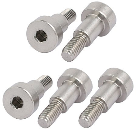 Sourcingmap 304 Stainless Steel Hex Socket Shoulder Bolt 8mm Shoulder Dia 10mm Shoulder Length M6 Thread 5pcs