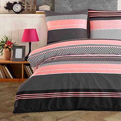 Buymax Bettwäsche 155x220 cm – Bettwäsche Set 2-teilig 155 x 220 cm, Renforcé 100% Baumwolle, Bettbezug mit 1 Kissenbezug 80x80 cm, Oeko-TEX, Reißverschluss, weich und atmungsaktiv