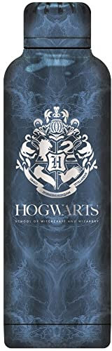 p:os 33441 Harry Potter Design Stainless Steel Water Bottle, 515 ml, Double Walled, Leak-Proof, Suitable for Carbonated Drinks, Ideal for Enjoying Cold and Hot Drinks at School, Sports and Leisure