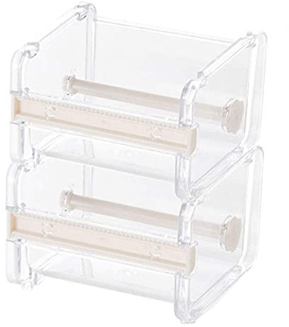Dispensador de Cinta,2 PCS Dispensador de Cinta Washi Cortadores de Adhesivos Acrílicos Organizador Soporte de Cinta Transparente Enmascaramiento de Escritorio para Oficina Escuela Hogar
