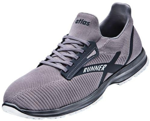 ATLAS – the shoe company säkerhetssko sneakers Runner 45 S1P ESD EN ISO 20345 SRC, Stengrå, 47 EU