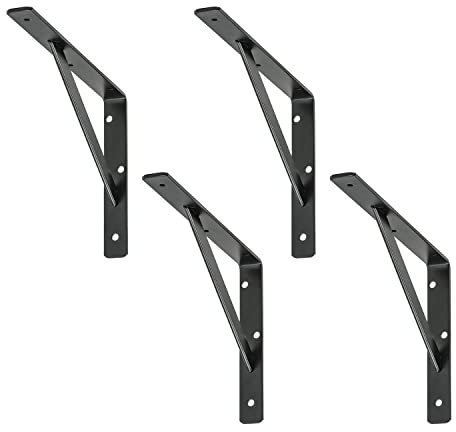 siwitec Regalhalterung 300 X 200 x 30 mm, schwarz, 4er-Set, Traglast 150 kg, Regalträger, Stegkonsole