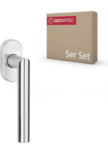 Gedotec Fenstergriff | 5 Stück | Edelstahl | Fensterolive 4-fach Kugelrasterung | Drehkipp-Rasterolive ohne Schließzylinder | Design Fensterbeschläge für Fenster & Terrassentüren & Balkontüren