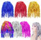 6 Stück Perücke Metallic, Foliensträhnen Foil Tinsel Perücken Bunte Lametta Perücke, Damenperücke Accessoire Karneval Weihnachten Cosplay Lametta Perücke
