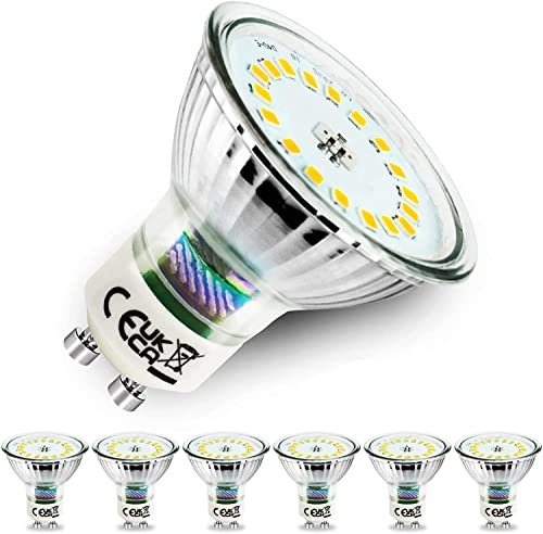 Unikcst GU10 LED-glödlampor varmvit 10 W ersätter 100 W halogen 3 000K glasbas 1 050 LM lampa LED-lampa 230 V abstraktionsvinkel 120° LED plats, icke-dimbar 6 st