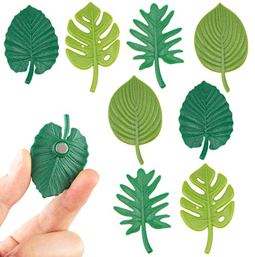 8PCS Monstera Plant Fridge Magnets Tropical Leaves Refrigerator Magnets 3D Plant Whiteboard Magnets Cute Self Adhesive Magnets for Fridge,Whiteboard,Notice Board,Kitchen,Office Decoration