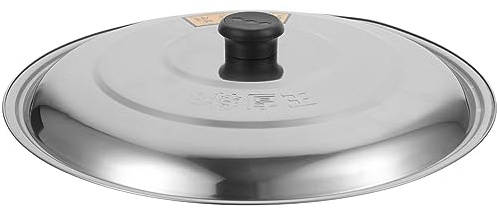 MAGICLULU Couvercle De Pot En Inox 33 cm Couvercle Pour Wok Et Marmite Avec Bouton Rond Accessoire De Cuisine Pour Casserole Poêle Et Soupe