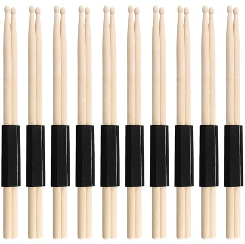 CHUIFAI 10 pares de baquetas de arce, 5 A, baquetas de madera de arce, baquetas de madera para artista musical, baquetas personalizadas para ataques, práctica de principiantes