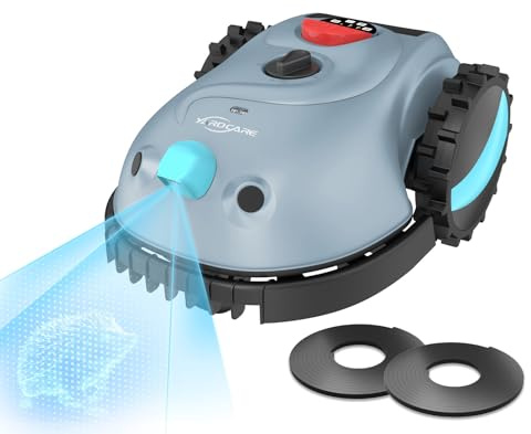 YARDCARE V100 Robot Cortacesped Electrico, Navegación Visual, Evitación de Obstáculos(150 Tipos), Robot Cortacésped con Bateria de 4 Ah, Hoja de Repuesto, Adecuado para Jardines pequeños