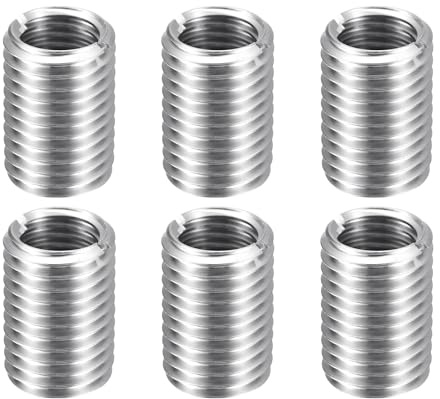 QUARKZMAN 6 st. gänginsats M20 till M16 x 30 mm rostfritt stål skruvmutter reduceringsgänga metrisk självgängande gänghylsa gängadapter för möbler reparation gör-det-själv mekaniska komponenter