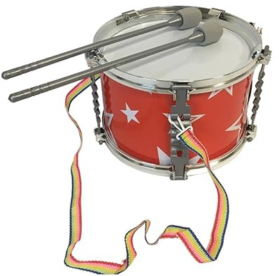 Tambor de juguete para niños con baquetas y correa para el hombro Marching Drum Tambor en bolsa Diámetro 20 cm