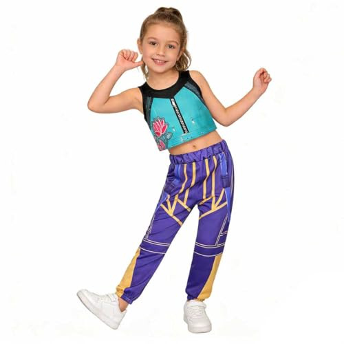 MMDOCO Disfraz de demons para niños, disfraz de animes, cosplay para niñas, animes cazadores, cantantes, disfraz de ídolo para Halloween, carnaval, vestido de escenario (140) (130)