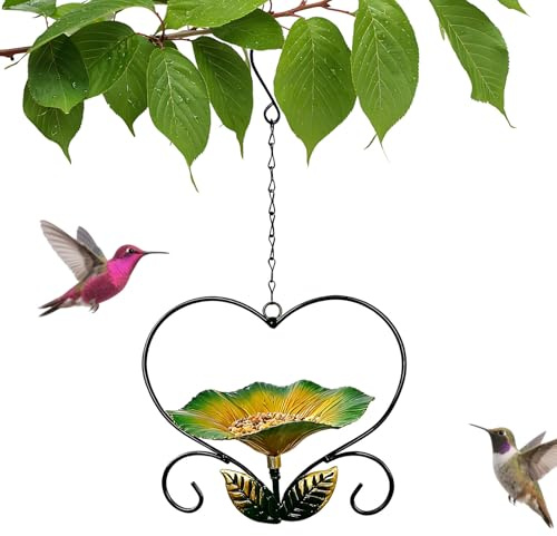 Bandeja para Aves - Resistente Decoración de Hierro con Forma de Flor - Pájaros Decorativo | para Observar Comida Agua en Patio