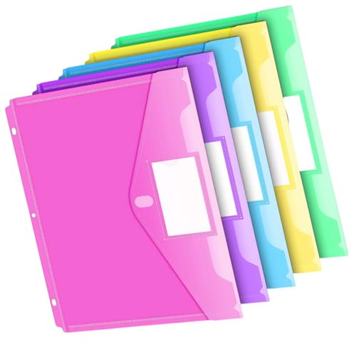 5/10 bolsas perforadas transparentes para archivos, organizador de documentos impermeable con 3 agujeros para organizar documentos de viaje escolar