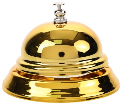 HINTRMENT Campanello da Tavolo in Ottone per Reception e Ristorante, Campanello di Servizio in Metallo, Suono Forte, Leggero e Portatile per Hotel, Bar e Cucina Stili multipli