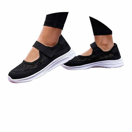 Generisch Baskets traditionnelles en tissu pour femme - Chaussures blanches Dirndl blanches - Pour baskets - Dentelle blanche - Confortable - Élégantes - Tenue de festival - Blanc - Pour l'été