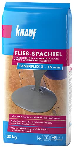 Knauf Faserflex Fließ-Spachtel, Ausgleichs-Masse, 20-kg – Spachtel-Masse, Ausgleichs-Spachtel, selbstverlaufend, Hochleistungs-Spachtel, spannungsarm, frostsicher, für 2-mm bis 15-mm Schichtdicken