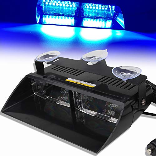 KaiDengZhe 12 V blå 16 lysdioder hög ljusstyrka LED lagstiftning nödsituation fyr varning stroboskop ljus fara lampa för bil lastbil släpvagn SUV internt tak/instrumentpanel/vindruta med sugkopp