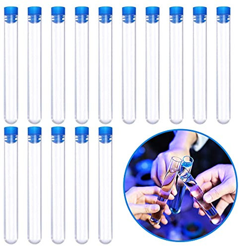 Reagenzgläser Kunststoff,Reagenzglas,30 Stück Reagenzgläser für Blumen Reagenzglas Mit Reagenzgläser Kunststoff Reagenzglas Transparent Reagenzröhrchen(150 x Ø16 mm)