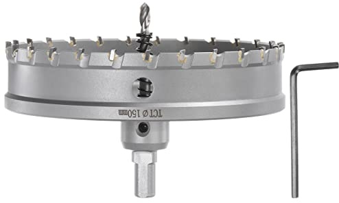 sourcing map Metal Hole Saw Carbide Cutter 150mm / 5.9 Dia for Stainless Steel, Metal