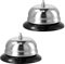 Campanello da Tavolo, 2 Pezzi Campanello Reception, 10cm Campanello da Banco, Campana di Servizio in Metallo per Cucina Bar Gioco Portineria Scuole