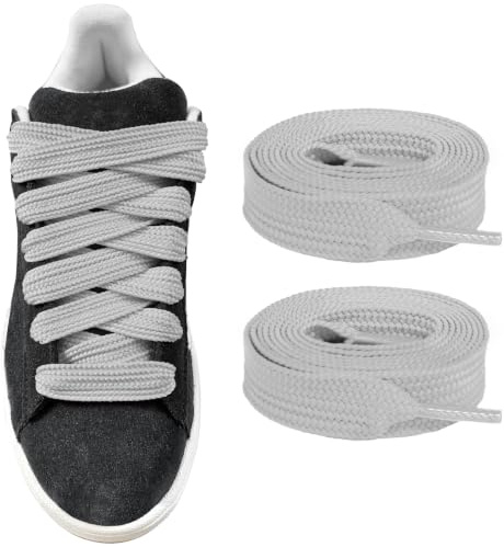 UamGlsob Lacets Épais et Larges 15mm pour Baskets Campus 00s (Gray,140cm)