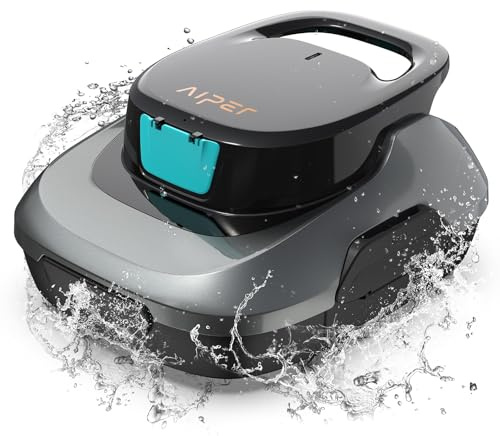AIPER Scuba SE Robot Piscine, Reconditionné Aspirateur Piscine sans Fil, 90 Minutes de Nettoyage, Fonction de Stationnement Automatique, Idéal pour Piscines Hors Sol 80㎡ (Reconditionné)