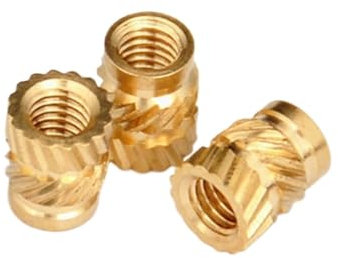 Tuercas moleteadas de latón Tuercas de inserción por inyección de sarga doble moldeadas por calor con rosca de 100 piezas