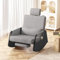 YODOLLA Rocking Nursing Chair with Footrest, Adjustable High Back Armchair for Adults, Comfy Glider Chair for Mum, Breastfeeding, Reading - Living Room & Bedroom Dark Grey